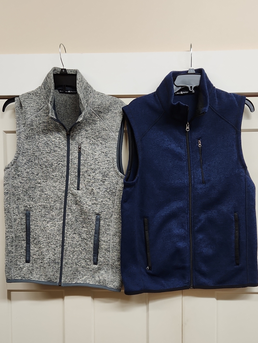 Beverly Hills Polo Club Men's Quilted Full-Zip Vests - Navy & Heather Gray